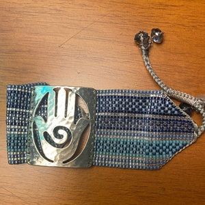 Hamsa beaded cuff bracelet.